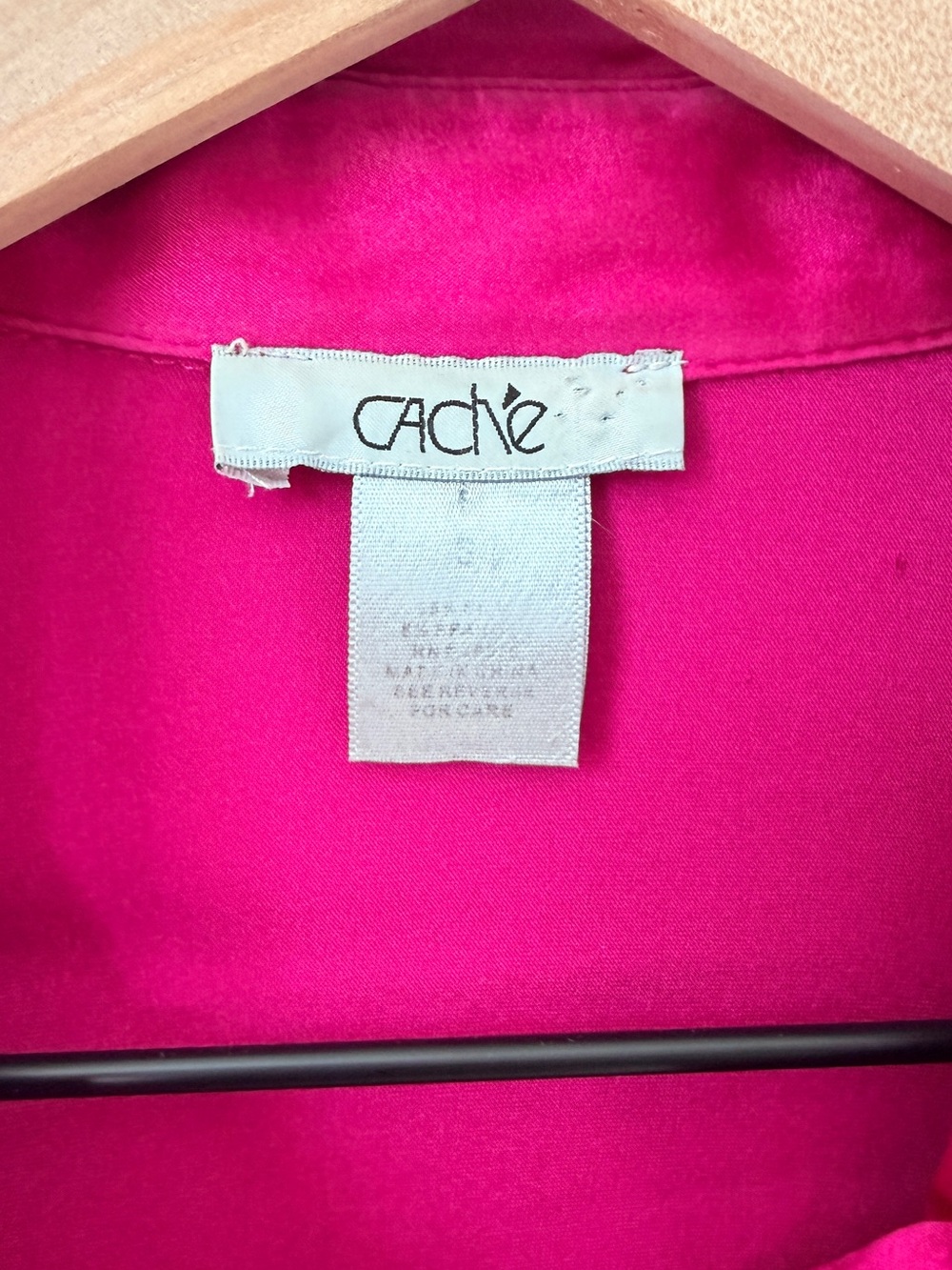 Vintage Y2K Cache Silk Blouse Fuscia Size Small - Picture 5 of 5